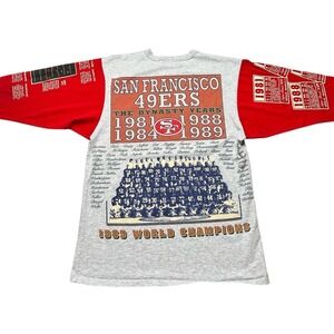 Long Gone San Francisco 49ers T Shirt Mens L Grey Red Dynasty Years‎ Vintage 90s